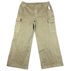 GAP Cargo Pants Women 20 Khaki Loose Wide Leg High Rise Skate Street Boho NWT